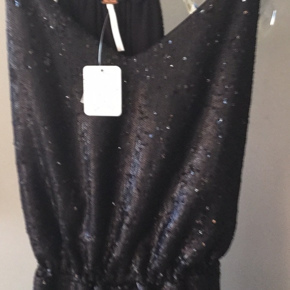 NWT FEsTIVAL! Black Free People sequined M - Picture 2 of 4